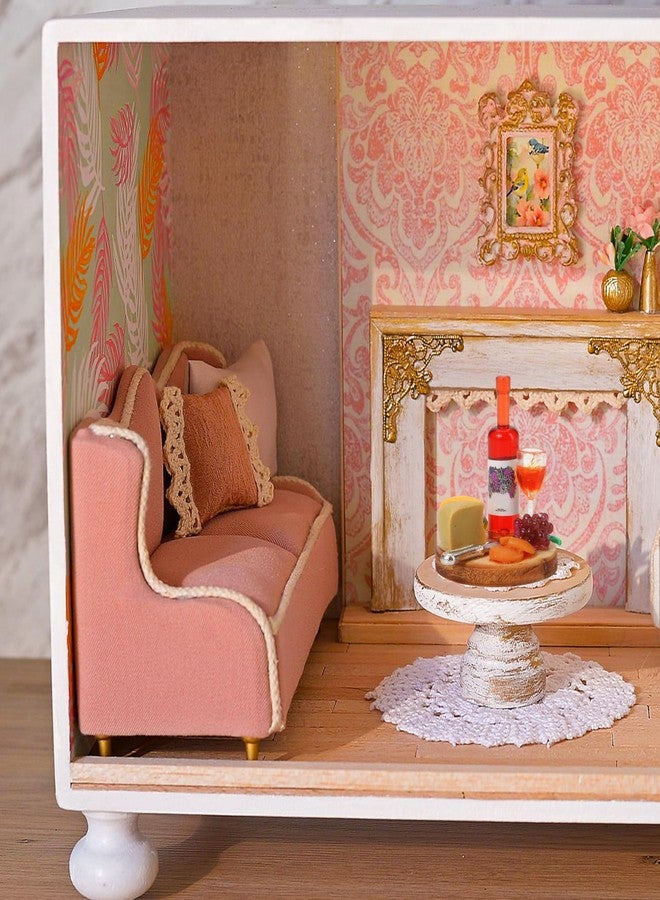 KH866 1:24 Mini Wine Decor Scale Dollhouse Miniatures - Miniature Wine Cheese and Board Platter Accessory with Tiny Bread Pastries and Bottle - DIY Micro Food Model for Kitchen Dining Room Scene Decor - Image 4